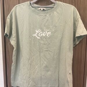 Ckn Blockhouse Women’s Greenish Short Sleeve Love Tee Size M